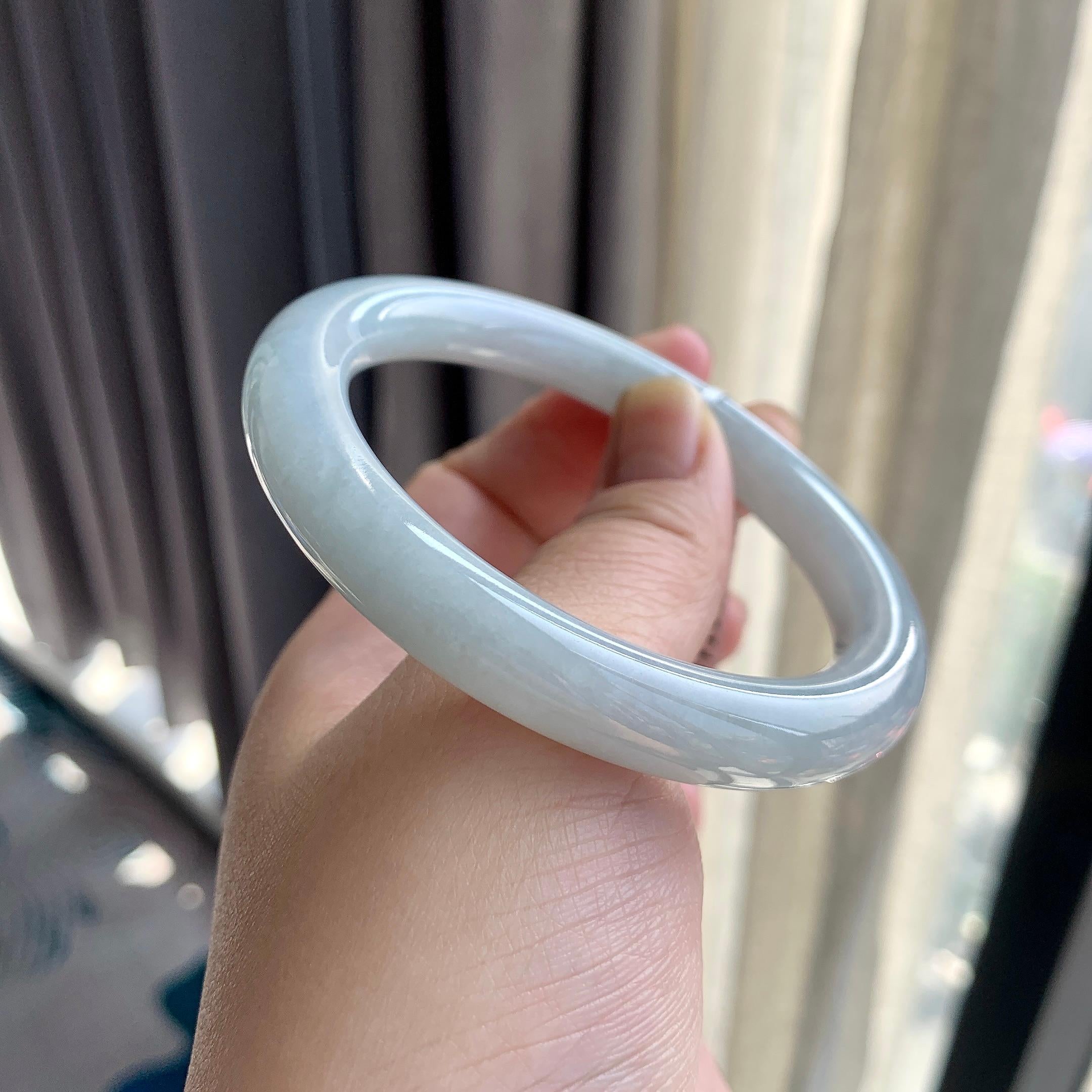 糯种淡晴底圆条手镯（58.2mm）（yc262789）