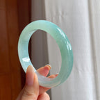糯冰半山半水翡翠平安镯（57.6mm)（yc409904）