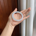 糯冰带底色翡翠圆条手镯（54.5mm）（yc407615）