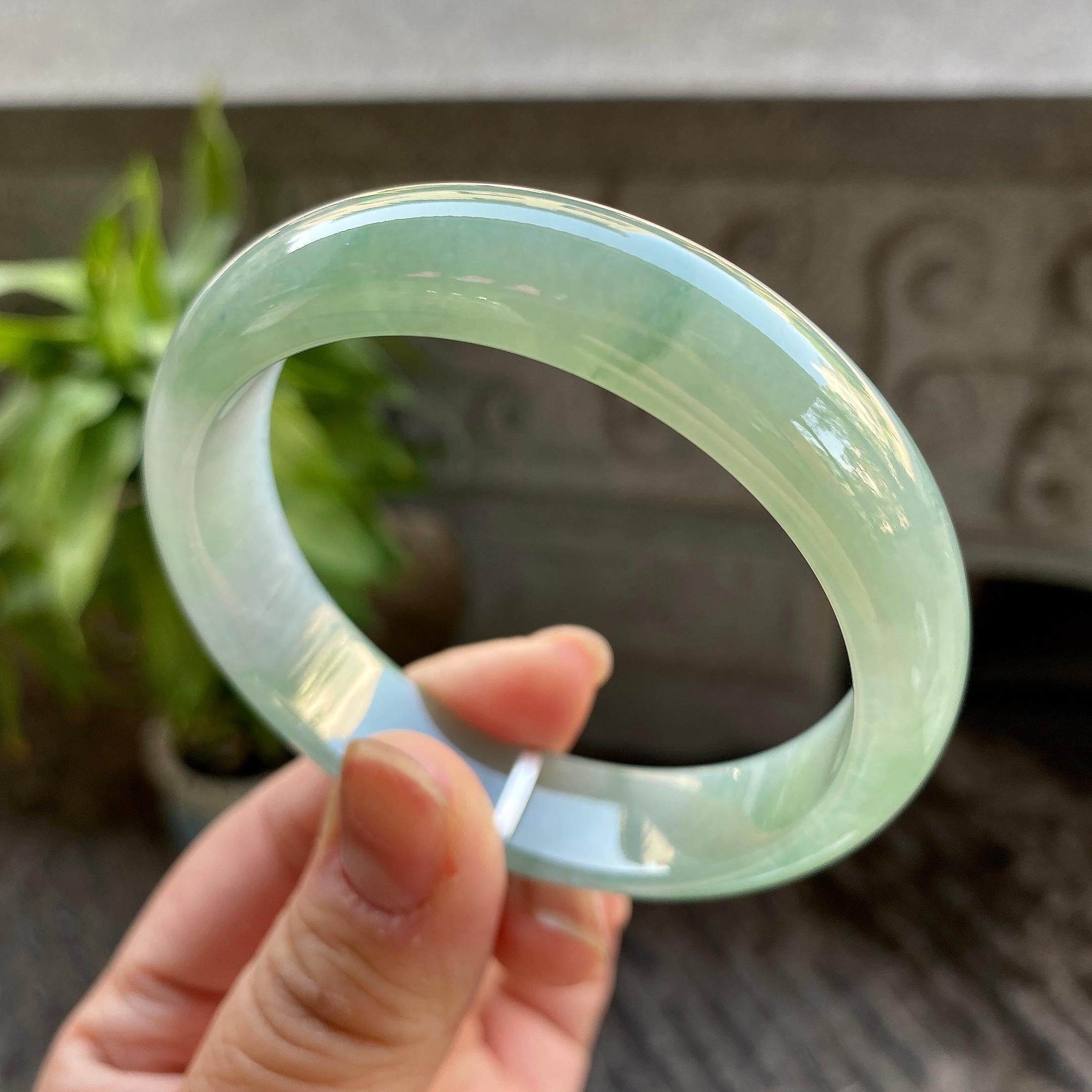 糯冰种晴底平安镯（57mm）（yc311014）