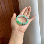 糯冰带色贵妃翡翠手镯（53.5mm）（yc312845）