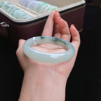 糯冰飘花正圈翡翠手镯（56mm）（yc017397）
