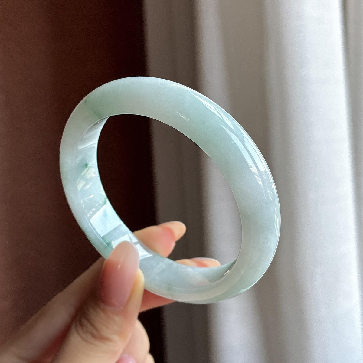 细糯冰飘花正圈平安镯 56圈（yc746521）