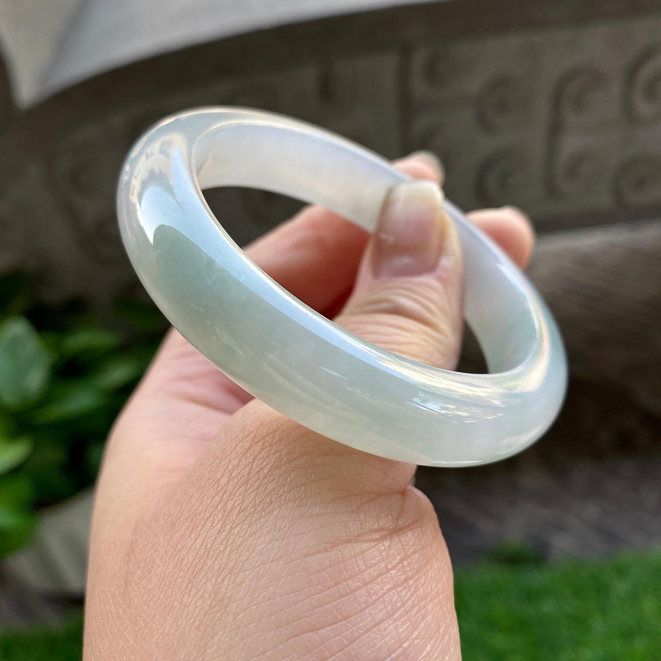 细糯种淡晴底平安镯（53mm）（yc304775）