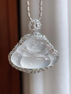 18k金镶冰玻种翡翠佛公（yc233166）