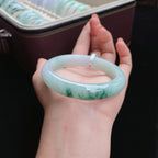 糯冰飘花正圈翡翠手镯（55.3mm）（yc017388）