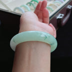 糯冰晴底飘花翡翠手镯（55.8mm）（yc016179）