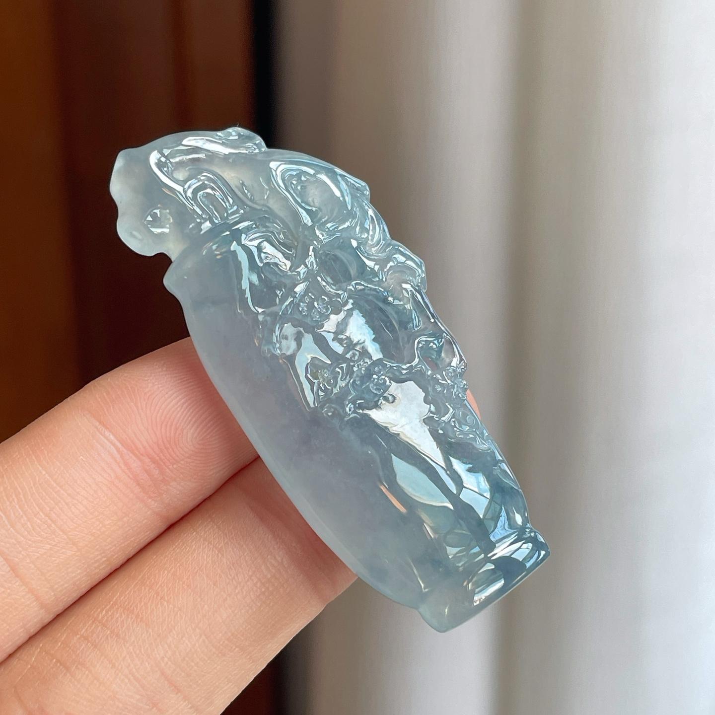 冰种飘花翡翠花开富贵（yc277629）