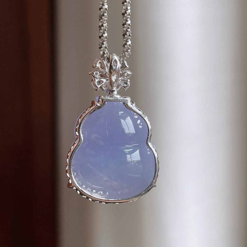 18k金镶糯冰紫罗兰翡翠葫芦（yc240379）