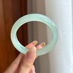 糯冰晴底翡翠平安镯（54.8mm)（yc424224）
