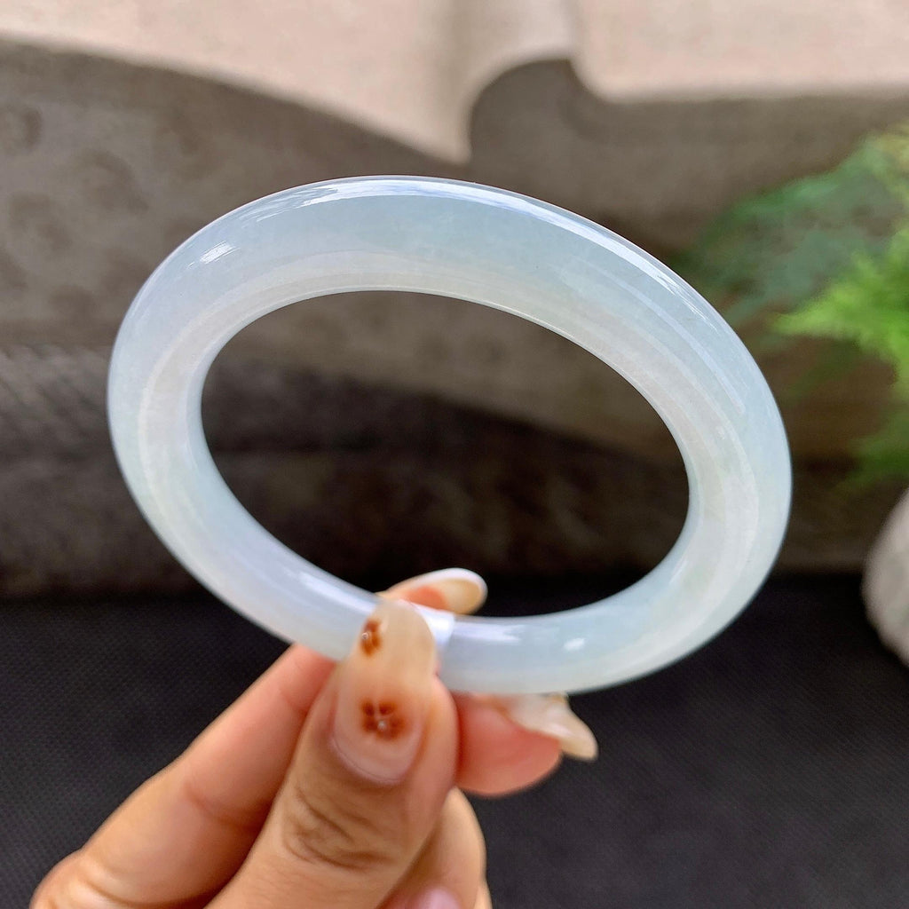 细糯种无色圆条手镯（53.2mm）（yc272079）