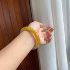 糯冰黄翡翡翠平安镯（61mm）（yc277399）