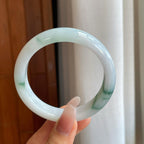 糯冰飘花翡翠平安镯（60mm）（yc267498）