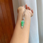 18k金钻镶冰种飘花翡翠福瓜（yc265203）