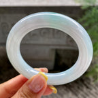 胖圆条     细糯种飘绿圆条手镯54.1圈      天然缅甸A货翡翠（yc383111）
