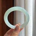 冰种淡底色翡翠圆条手镯（54mm）（yc420178）