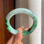 糯冰飘花翡翠平安镯（56mm)（yc419700）
