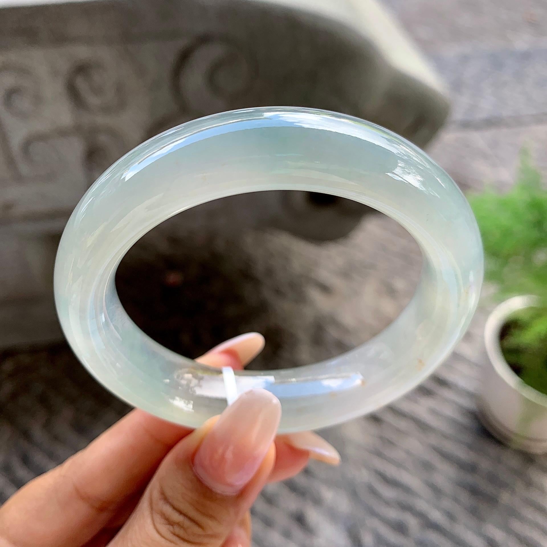 细糯种晴底洒金宽版轮胎手镯（56.3mm）（yc202337）