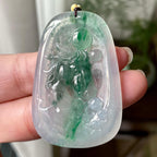 糯冰种飘花马牌吊坠（yc304268）