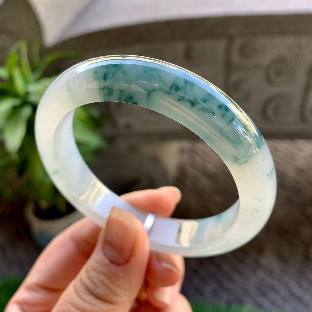 糯冰种飘花平安镯（55.6mm）（yc307322）