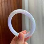 糯冰紫罗兰翡翠圆条手镯（52mm)（yc320885）
