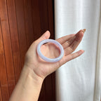 糯冰淡紫罗兰翡翠圆条手镯 50圈（yc424233）