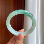 糯冰飘花翡翠平安镯（57.8mm）（yc397218）