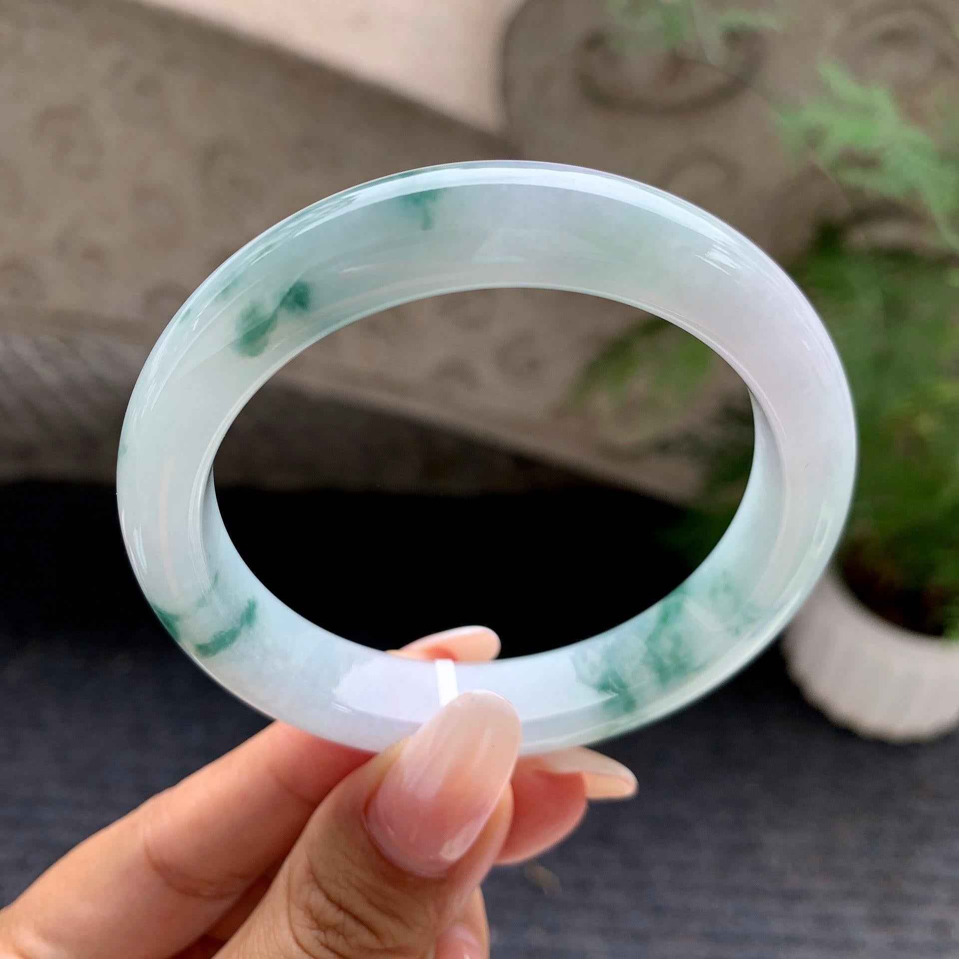 细糯种飘花平安镯（56.8mm）（yc196514）