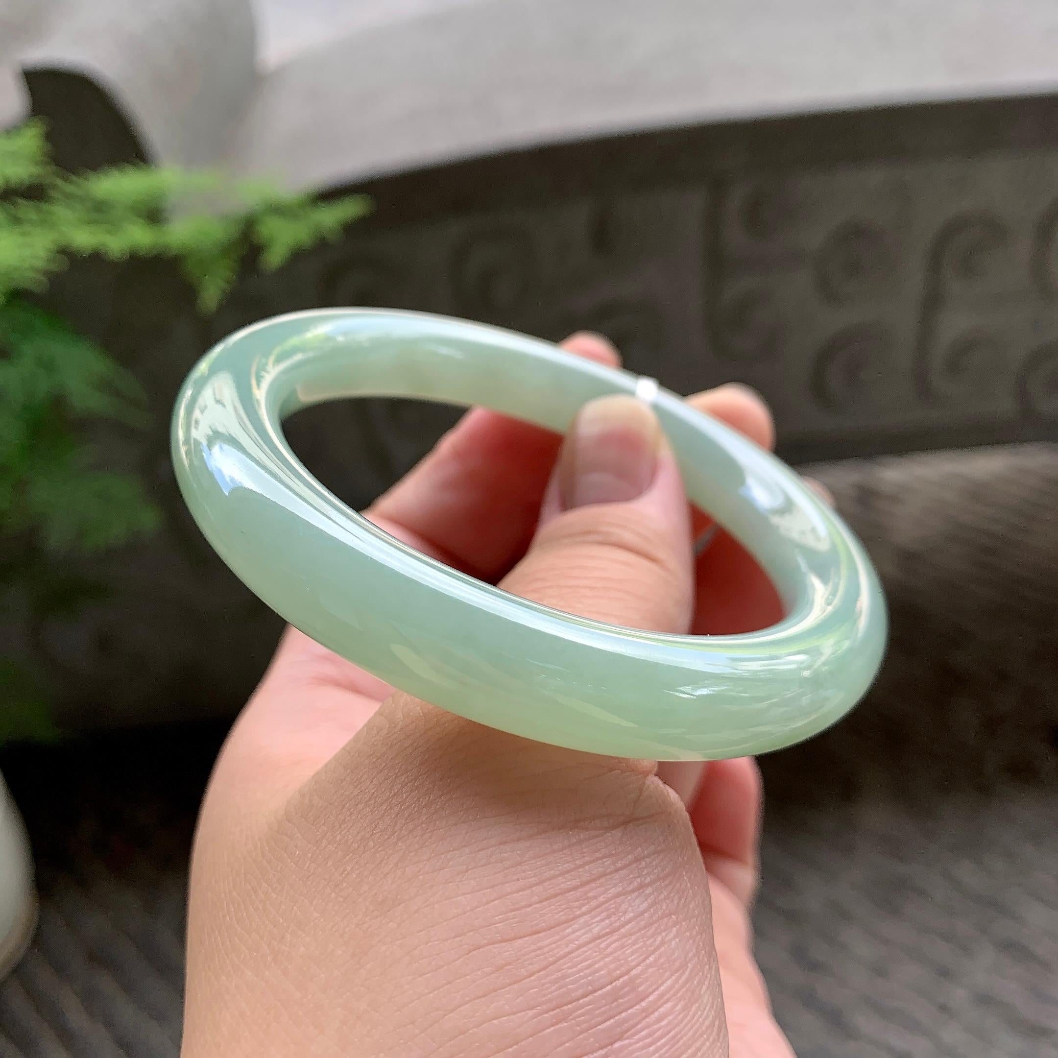细糯种晴底圆条手镯（56.5mm）（yc202353）