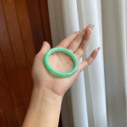 糯冰果绿翡翠圆条手镯（50.5mm）（yc274566）