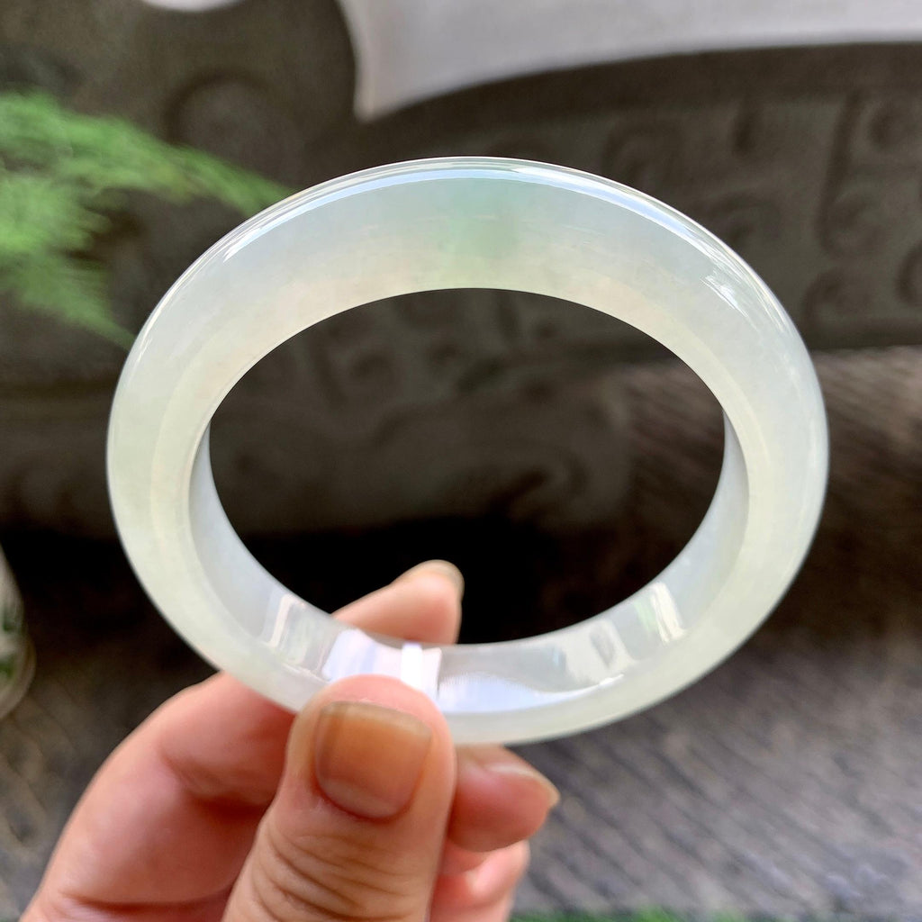 糯冰种飘绿平安镯（55.4mm）（yc195343）