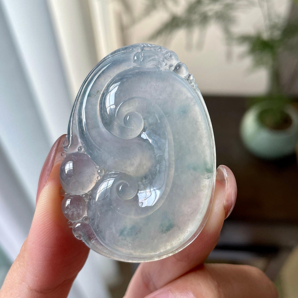糯冰种飘花如意挂件（yc305718）