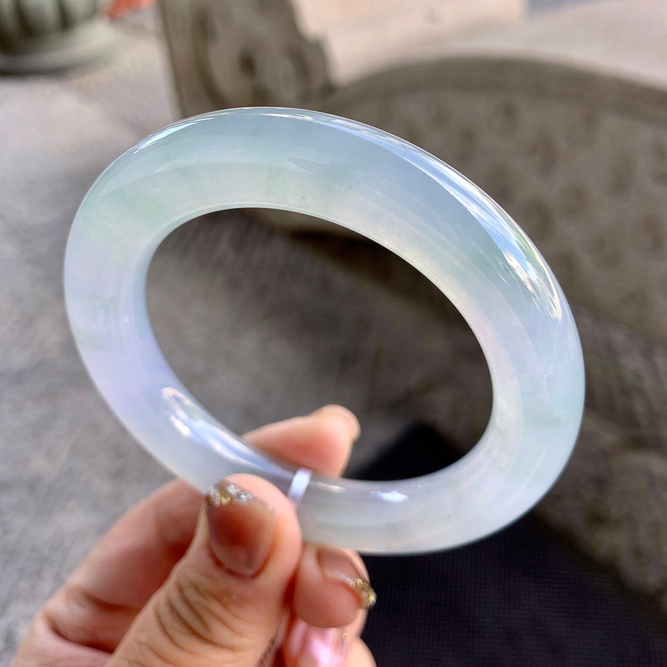 糯冰种晴底圆条手镯（54mm）（yc273588）