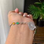 18k金冰种无色平安扣手链（yc231060）