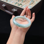 糯种飘花正圈翡翠手镯（55.7mm）（yc018720）