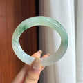 大圈口 糯冰飘花宽版正圈平安镯 58圈 天然缅甸A货翡翠（yc457209）