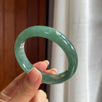 糯冰湖水绿翡翠平安镯（55.6mm）（yc400217）