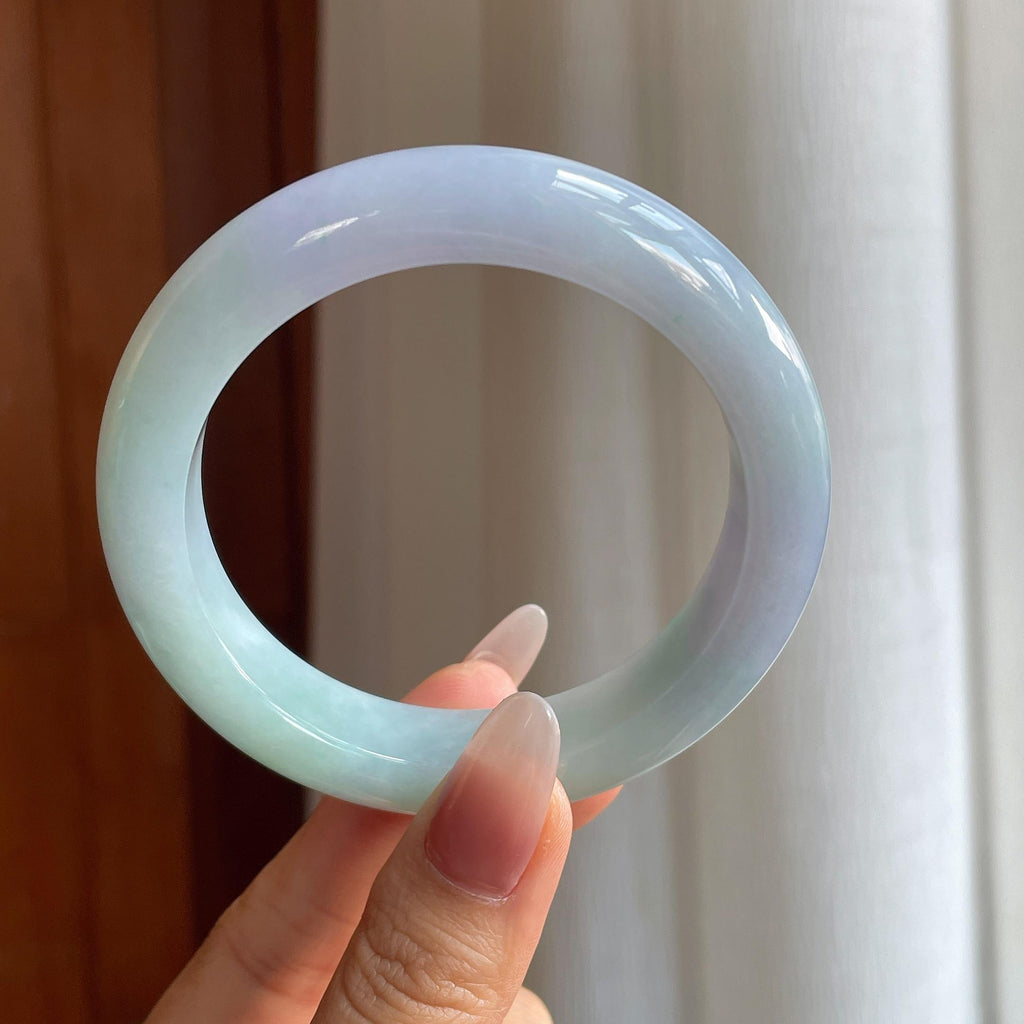 糯冰椿彩翡翠平安镯（59.2mm）（yc295071）