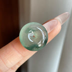 糯冰蓝底飘花翡翠平安扣（yc279357）