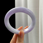 糯冰春带彩翡翠平安镯（58.3mm)（yc348970）