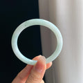 糯冰淡底色翡翠圆条手镯（55mm)（yc334656）