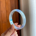糯冰飘紫翡翠平安镯（55.4mm)（yc373439）