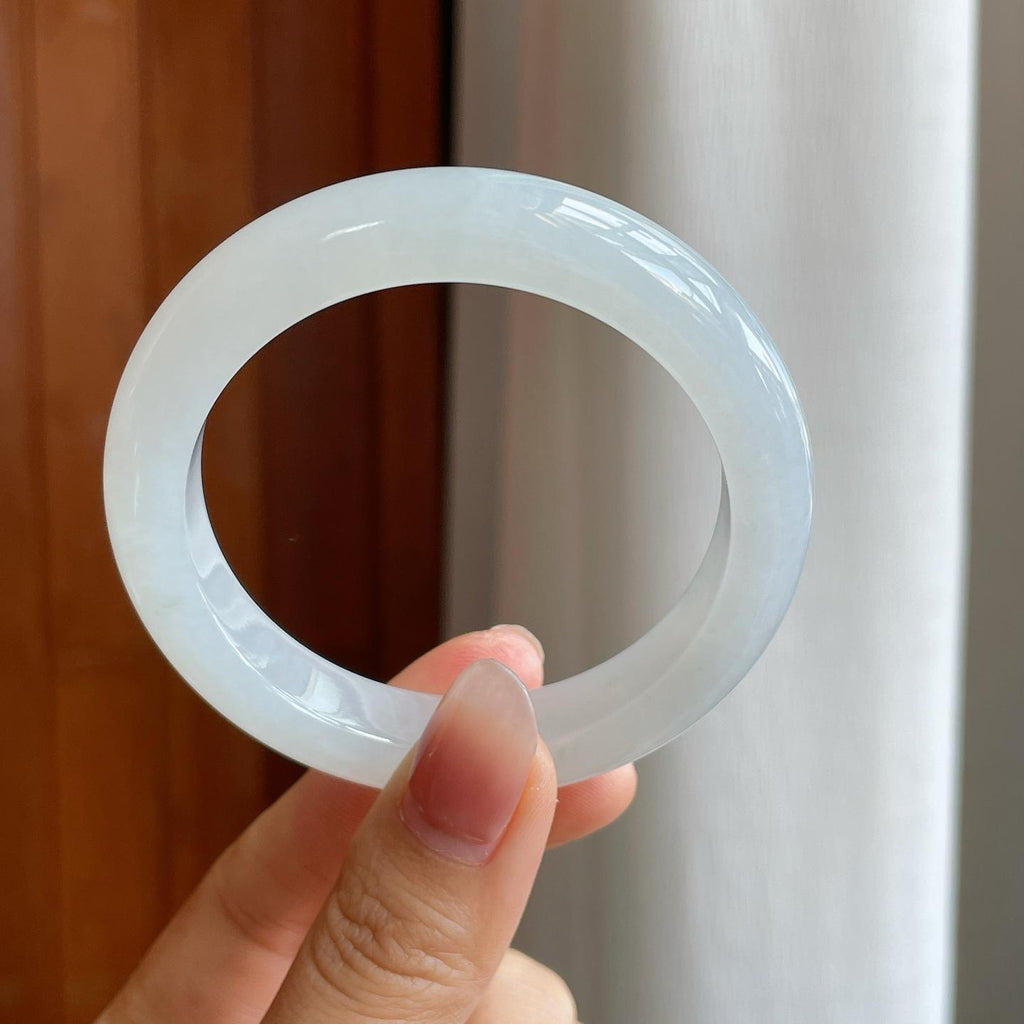 糯冰无色翡翠平安镯（53.7mm）（yc311406）