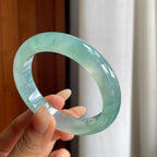 冰种蓝底翡翠平安镯（56.6mm）（yc238193）