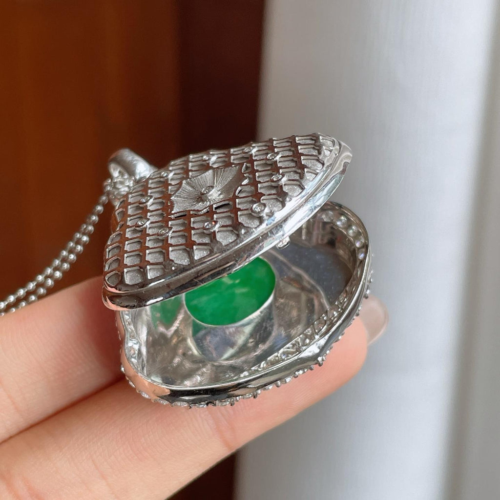 18k真金真钻镶糯冰满绿翡翠佛公（yc244912）