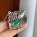 18k真金真钻镶糯冰满绿翡翠佛公（yc244912）