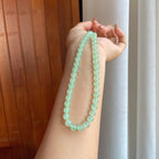 冰种晴底翡翠珠串项链（yc363635）