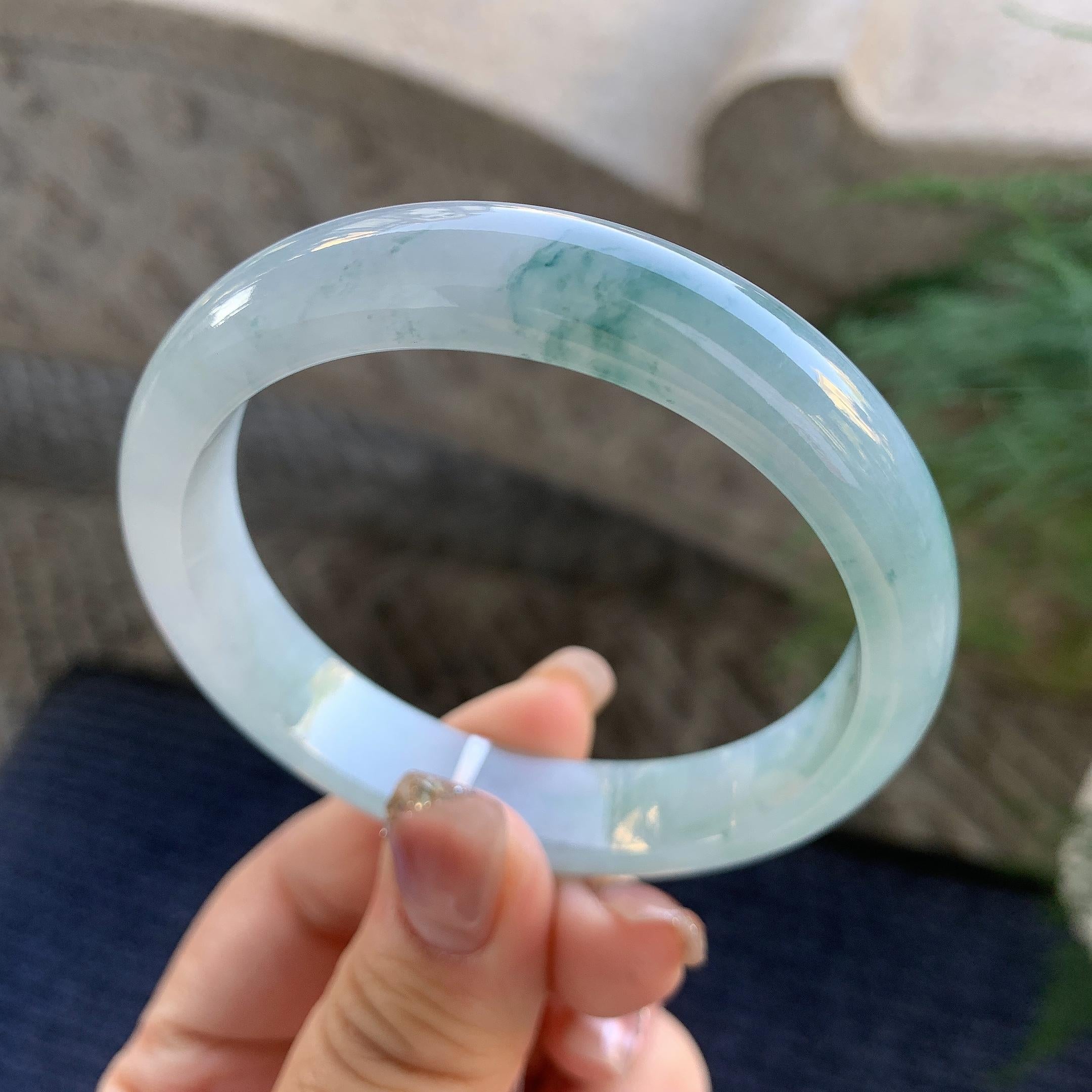 细糯种飘花平安镯（57.2mm）（yc294663）