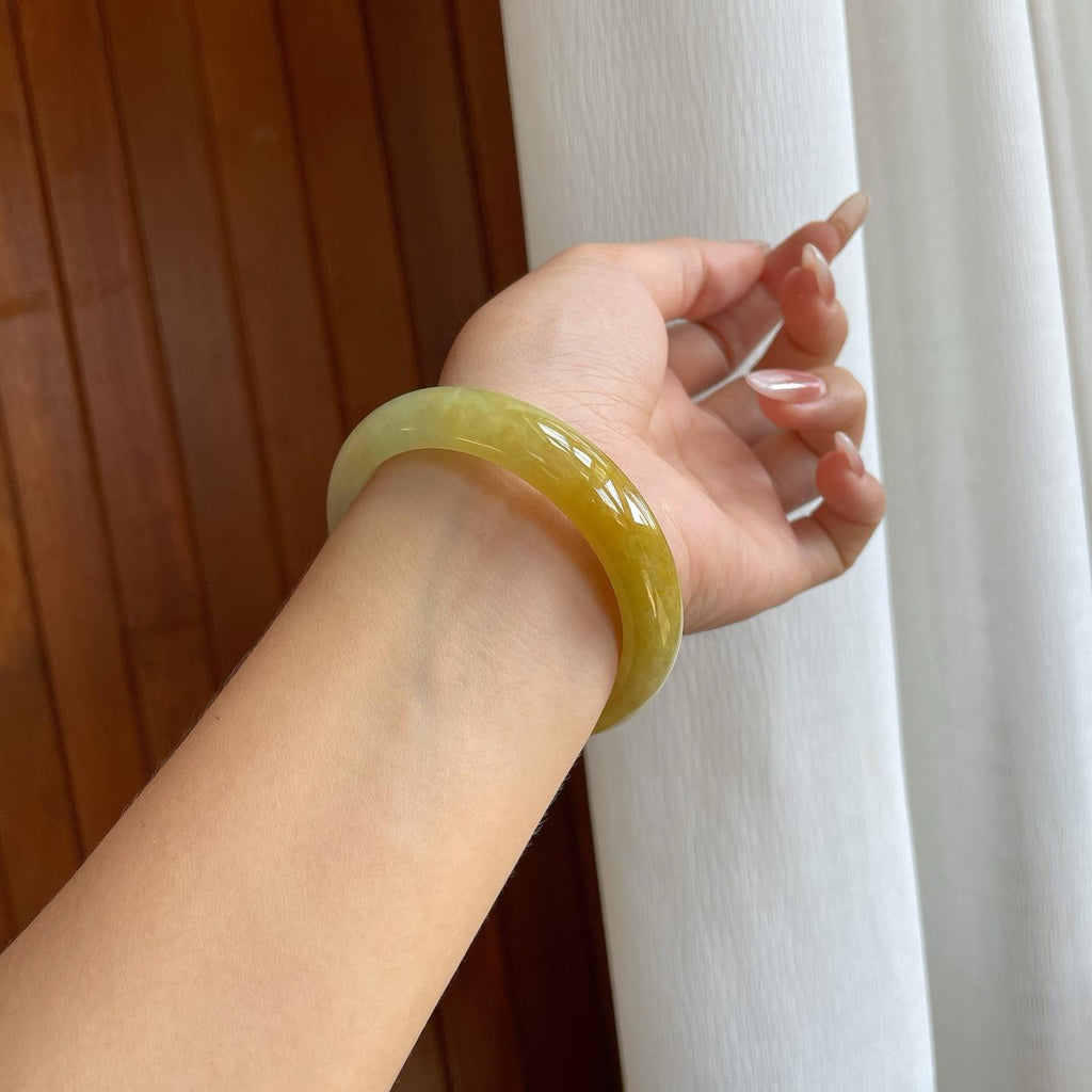 糯冰黄翡翡翠手镯（56.6mm）（yc272869）