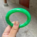 细糯种满绿圆条手镯一对（57mm）（yc311881）